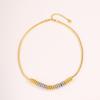 European and American Fashion Round Snake Beaded Titanium Steel Necklace Small Broken Gold Non-fading Sweater Chain Light Luxury High-end Jewelry