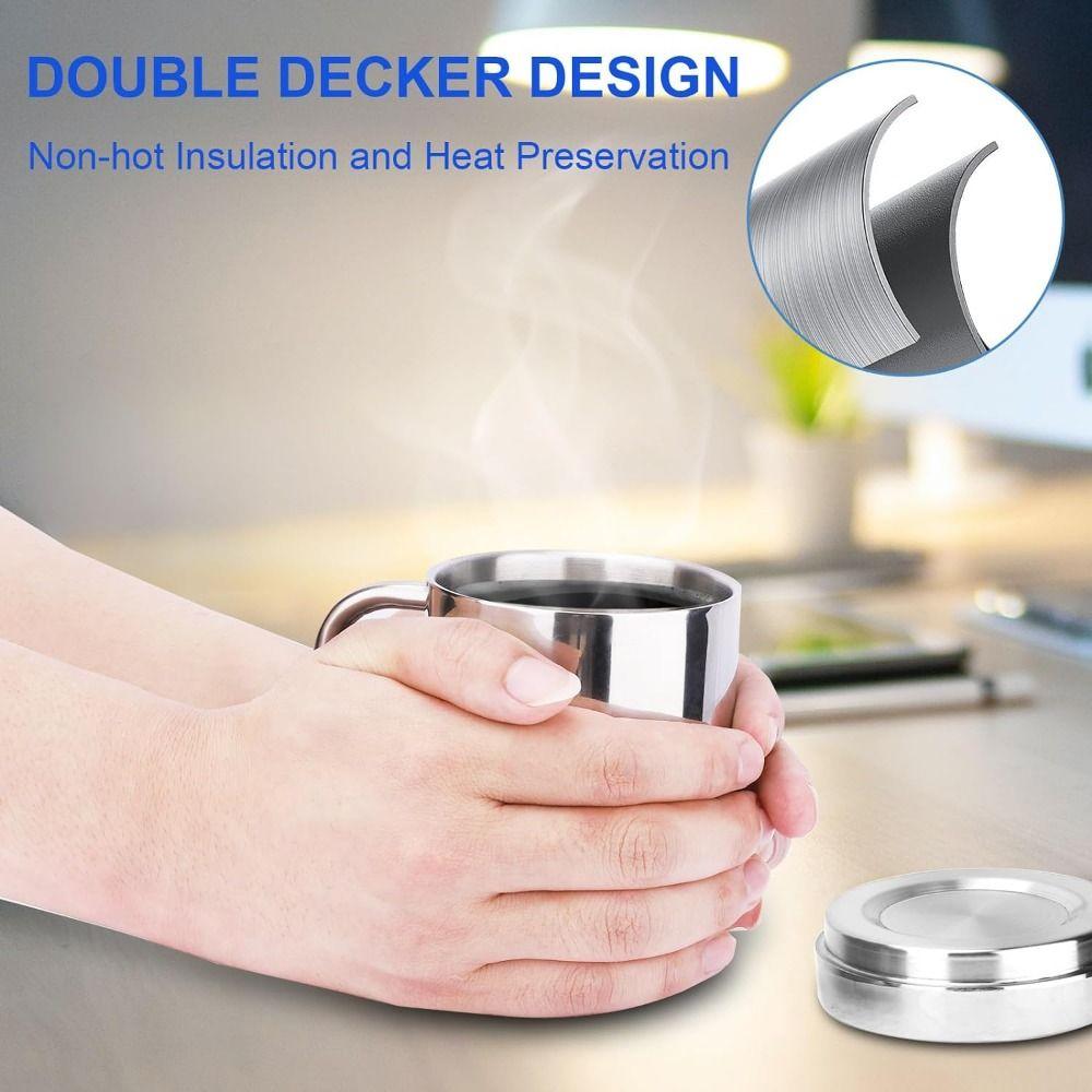 Double Wall Coffee Mug Stainless Steel Travel Tumbler Jug Premium Tea Cup  Milk