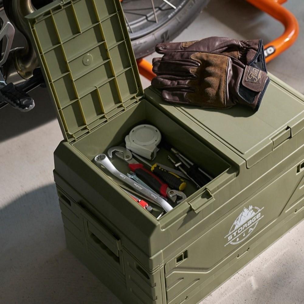 Large Capacity Folding Storage Box Multi-functional Heavy Duty Picnic Table with Storage Space Saving Portable