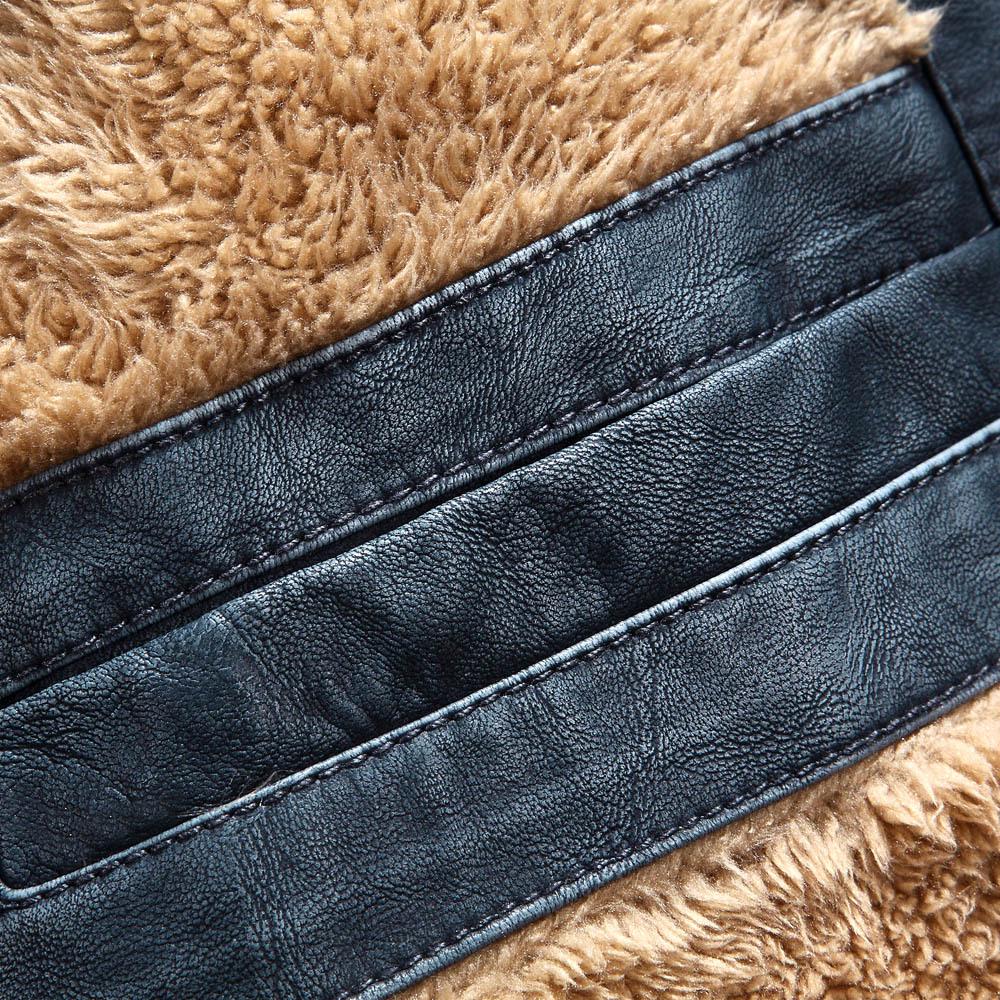 Chaqueta Retro de Cuero PU para Hombre con Forro Polar: Estilo Lavado Otoño/Invierno