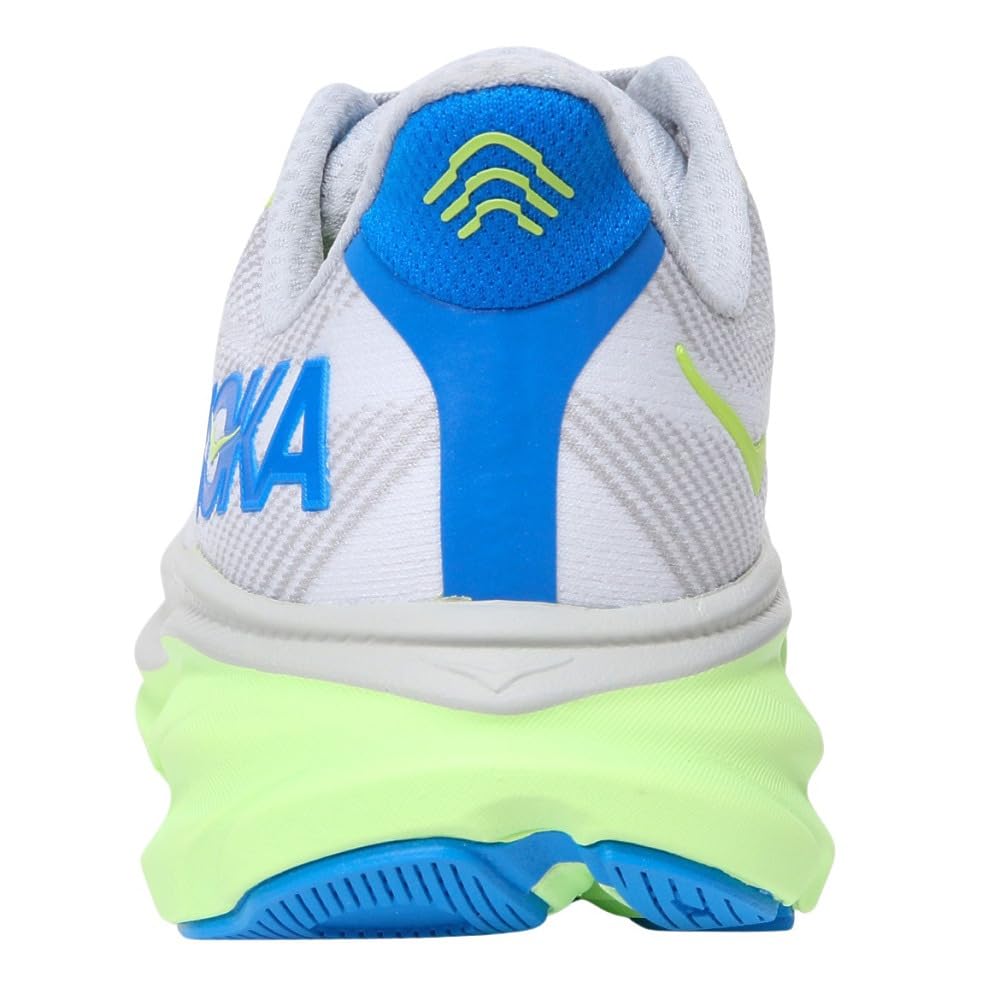 HOKA Clifton 9 Running Medium Gray with Flash Yellow Sneakers for Jogging and Walking Shoes, (1127895-STLC), (Medium Gray/Size 28.5/Men's)