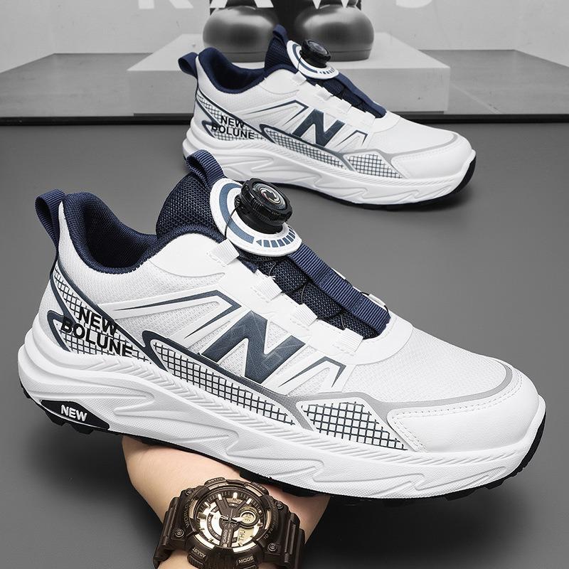 Spring and Autumn Cool Run Men's Shoes Summer Breathable Mesh Rotary Buckle Sneakers Casual Shock Absorption Sneakers Men's