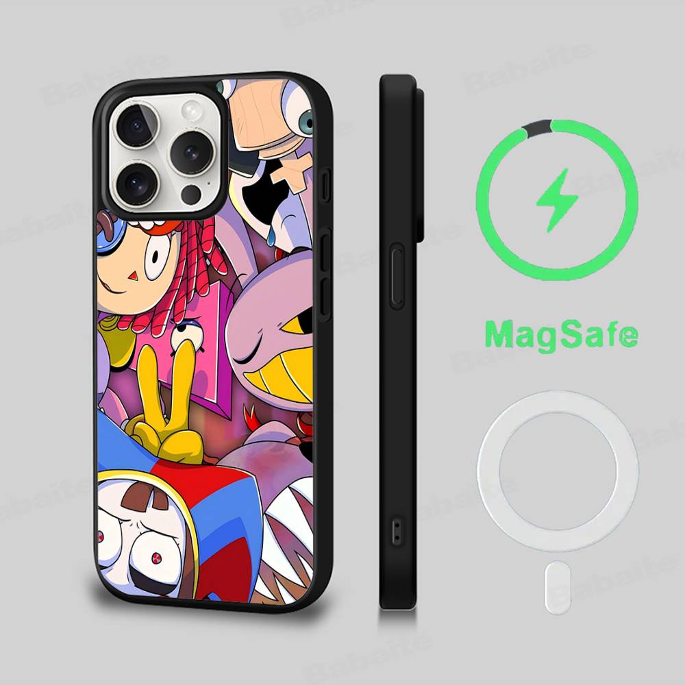 Erstaunliche Digitaler Zirkus Handyhülle Magnetische Hülle Für IPhone 16 14 13 12 11 15 Pro Max Plus Für Magsafe Kabelloses Lade Cover