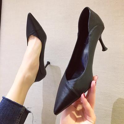 High Heels Thin Heels Pointed Women's Shoes Shallow Mouth Work Shoes Single Shoes Women's Autumn and Winter