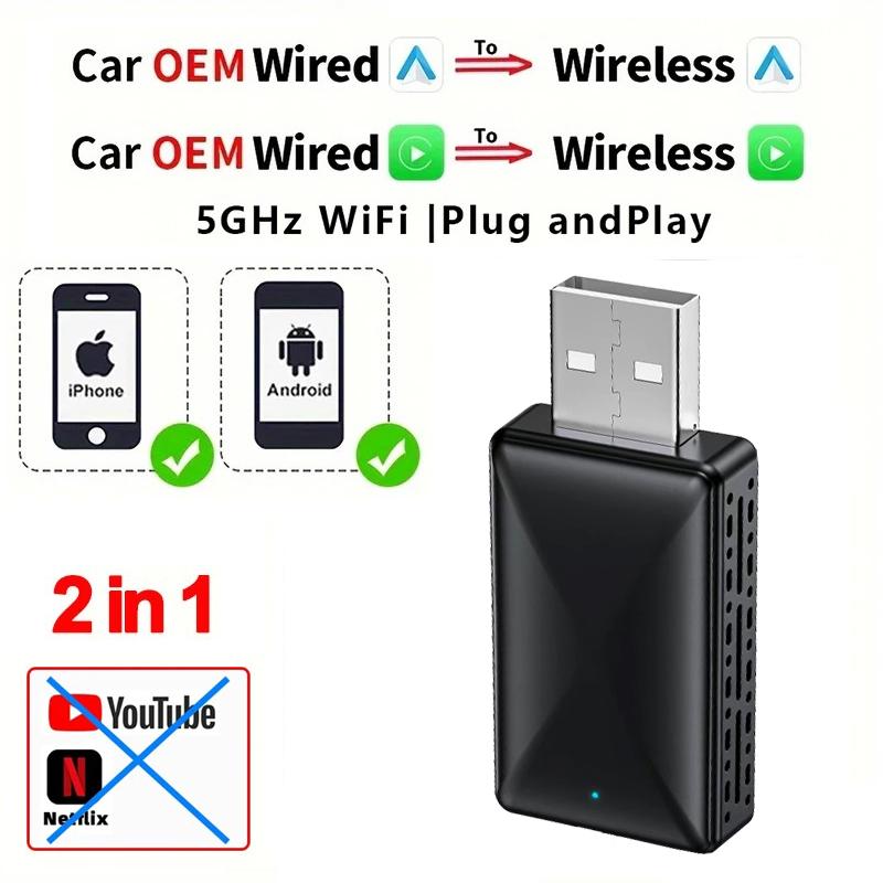 

Универсальный закрытый 3 в 1 проводной и беспроводной Android Auto CarPlay адаптер тв-бокс автомобильный потоковый плееравтомобильные аксессуары Plug and Play