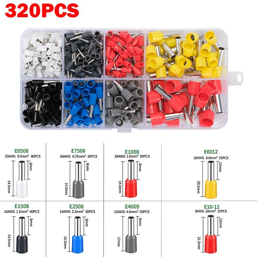 Insulated End Insulated Cable End Crimps Ferrule Assorted Size Box Set Wire Ends Terminals Wire Ferrules Terminals