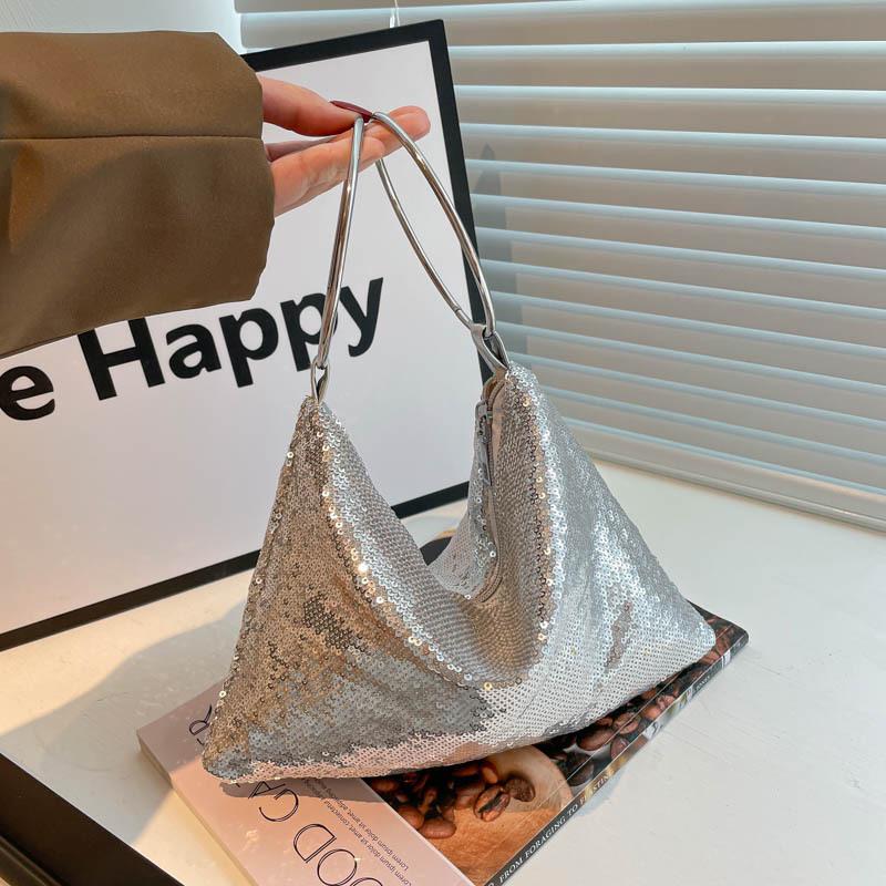 Women's Versatile Crossbody Bag - Single Shoulder, Small Fragrance Style with Sequin Chain, Dazzling Colors, Light Luxury, Ideal for Commuting.