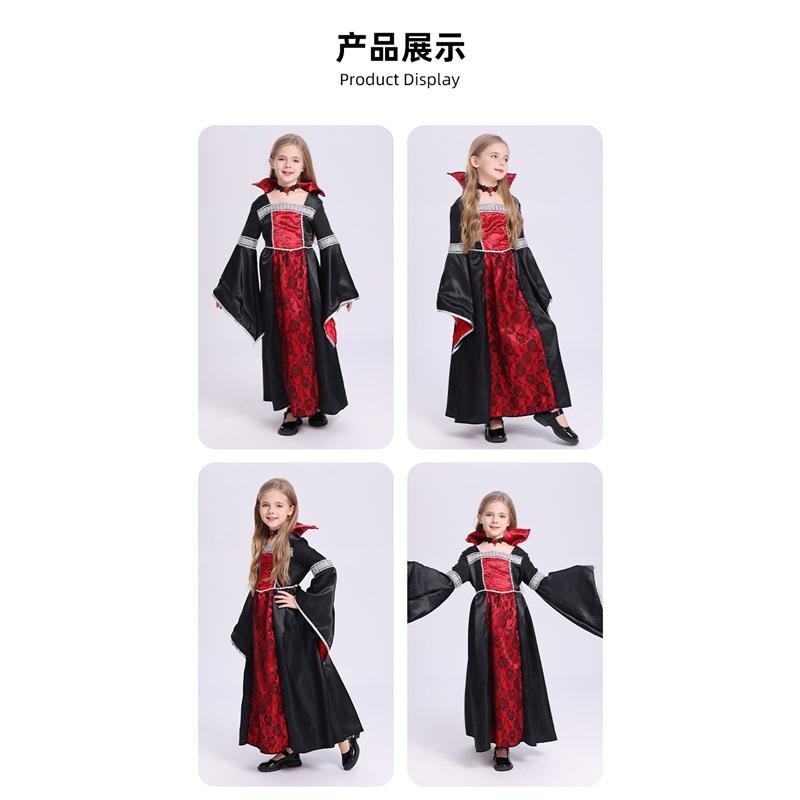 Halloween Cosplay Vampire Costume, Girl Character Dress-up Party Costume, Witch Dress