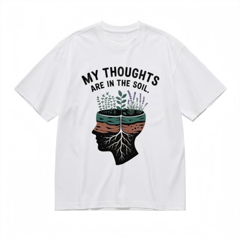 

Men s Trend Breathable Classic T-Shirt Brain Rooted in Nature Design Tee L