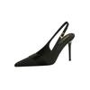 Scarpe Décolleté da Donna Francesi in Raso Slingback, Tacco Stiletto Sottile A Punta Bassa Con Fibbia A Cinturino Singolo Per Feste Banchetti DS-7317-3
