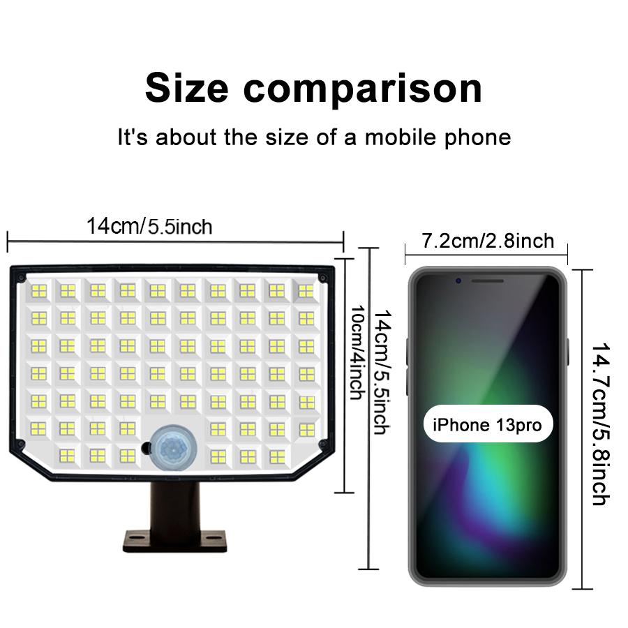 Solar Outdoor Lights 256 LED Solar Motion Sensor Security Lights Remote Control Waterproof Flood Lights Yard Garage Porch