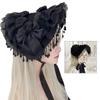 Elegant Gothic Widows Hat Handmade Lace Detailing Perfect for Cosplay Costume Accessories Stage Performances