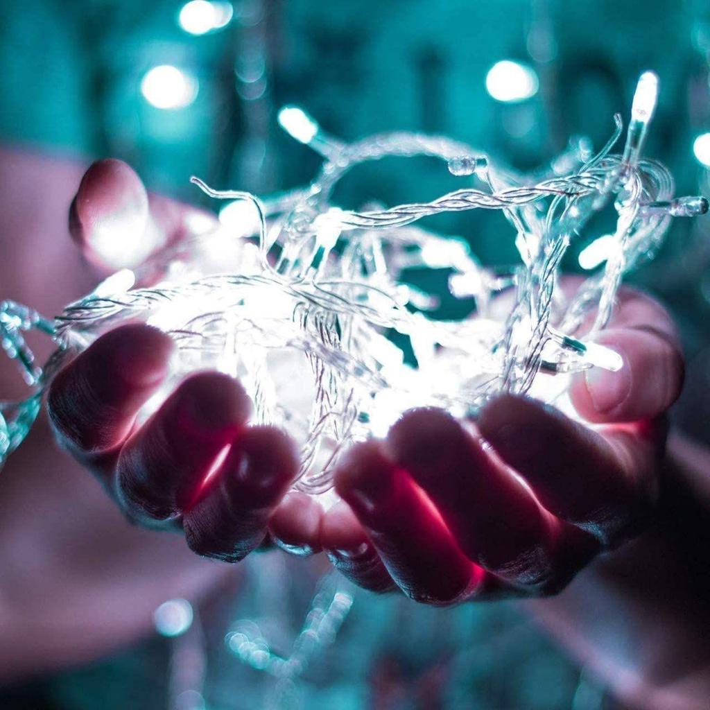 36 stop dlouhá 360stupňová LED žárovková světelná řetězová světla Měděný LED pixelový řetěz pro domácí výzdobu Diwali, Vánoc (Balení 1 bílé)