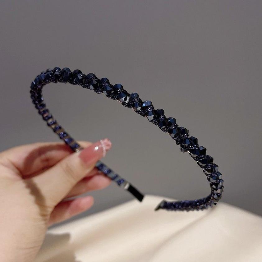 Fashion Crystal Bezel Headwear Women Beaded Headband Girls Vintage Hair Bands Hairband Hoop for Wedding Party Hair Accessories