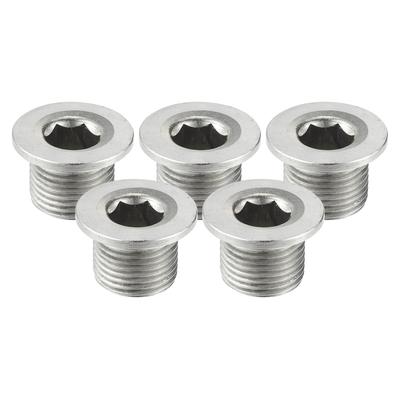 Parafuso de Rosca para Sensor de Oxigênio O2 de Carro Universal Motoforti, M18x1.5, Aço Inoxidável Durável, Tom Prateado, Conjunto de 5