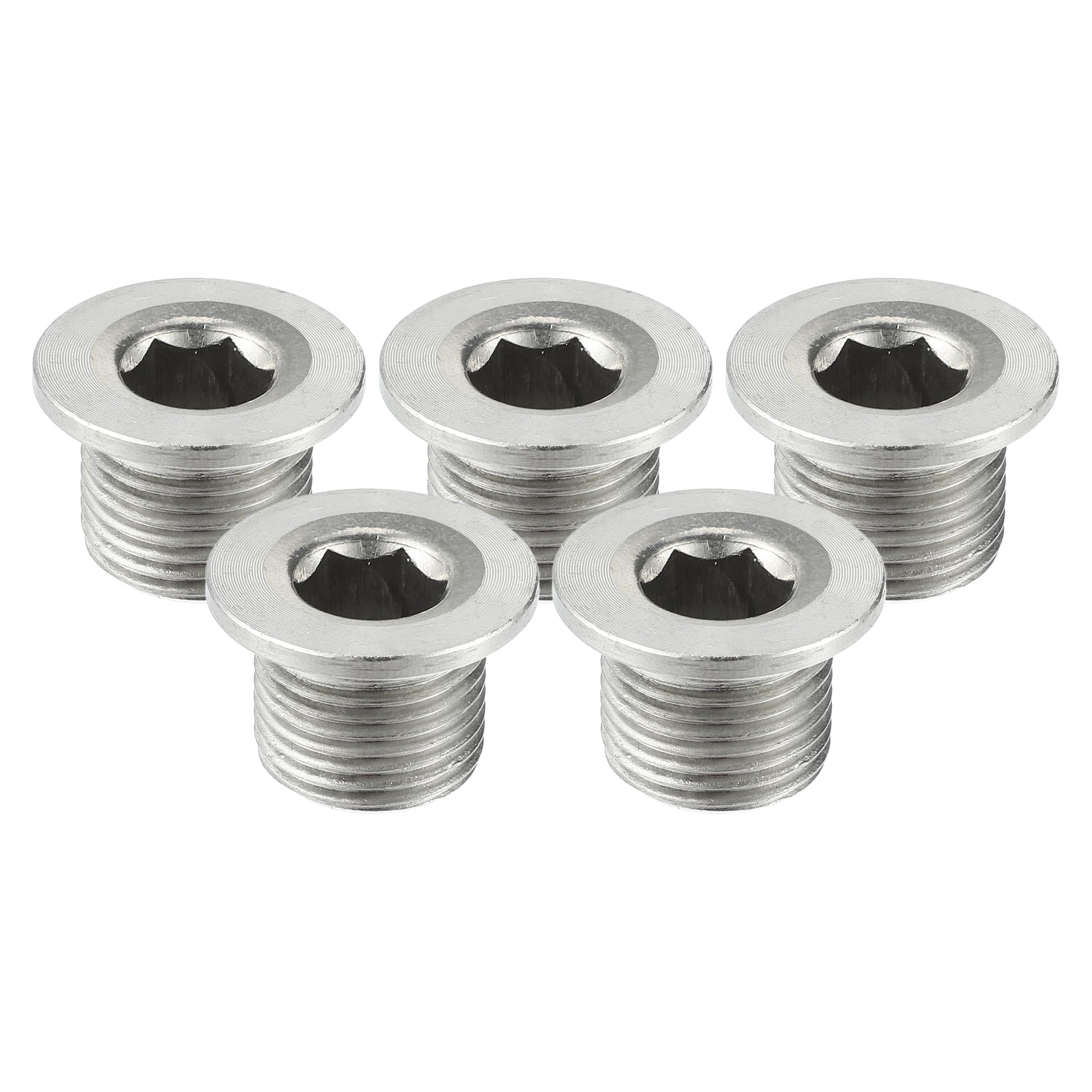 

Motoforti Universal Car O2 Oxygen Sensor Bung Screws, M18x1.5, Durable Stainless Steel, Silver Tone, Set of 5