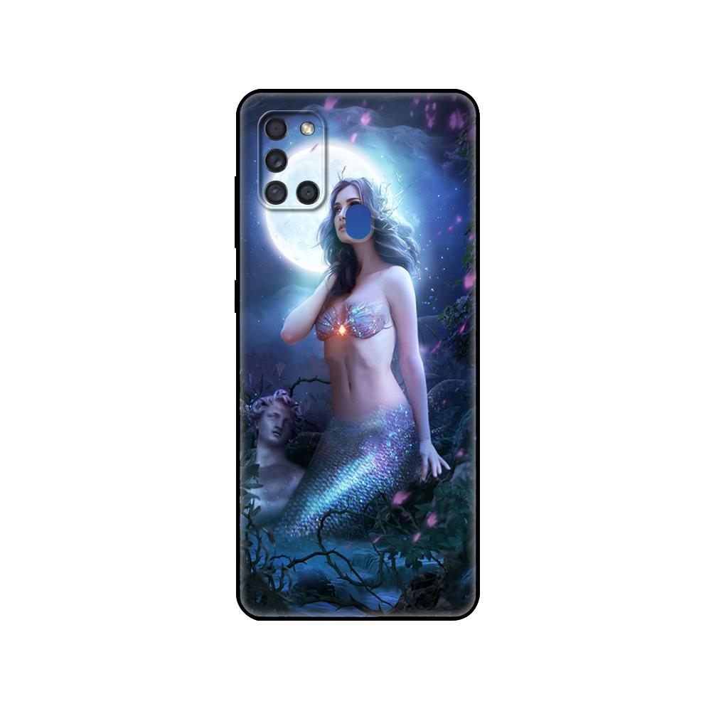 Schwarze TPU-Hülle für Samsung Galaxy A50 50S A30S A10 A01 A11 A21S A31 A41 A51 A71 M21 M30S S10 LITE Orakel der Nacht dunkles Licht