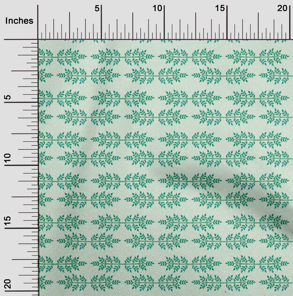 oneOone Cotton Poplin Green Fabric Asian Block Print Diy Clothing Quilting Fabric Print Fabric By Yard 42 Inch