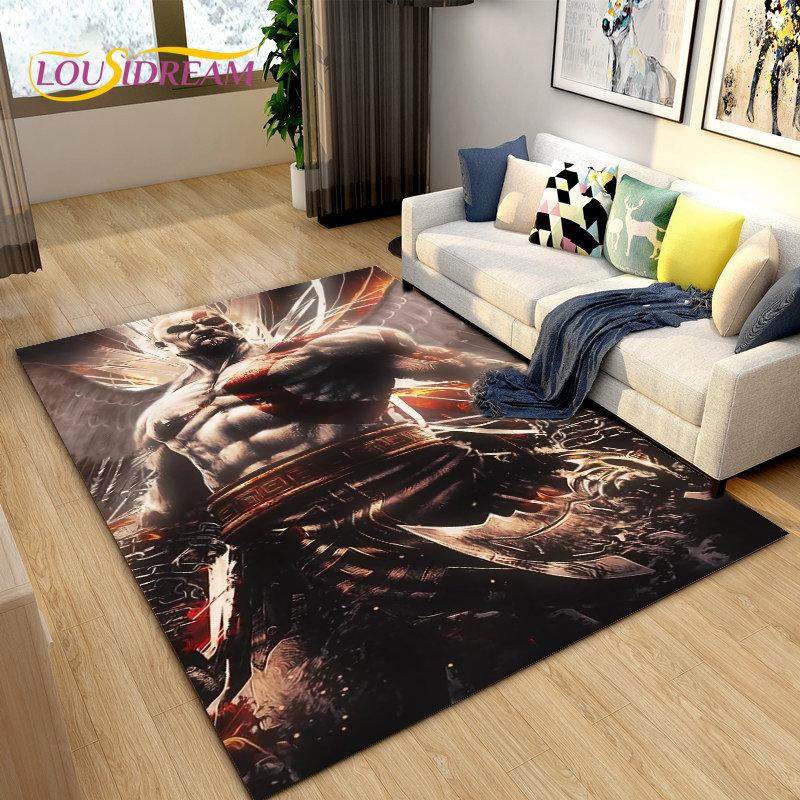 God of War Game Gamer  Area Rug Large,Carpet Rug for Living Room Bedroom Sofa Doormat Decoration,Kids Play  Non-slip Floor Mat