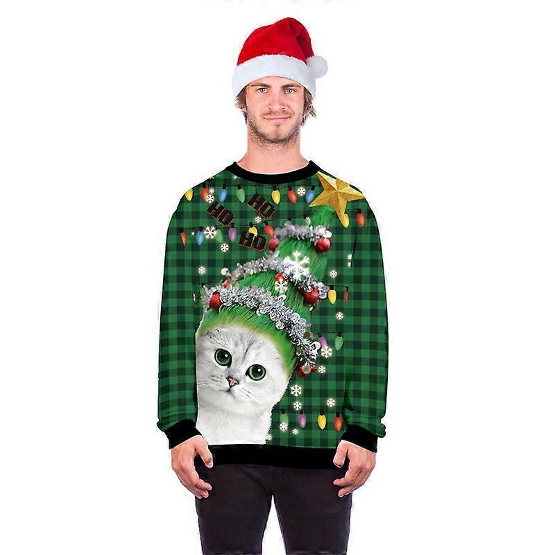 Mens/Womens Ugly Christmas Sweatshirt 3D Unique Hilarious Graphic Pullover Shirt