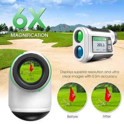 Golf-Entfernungsmesser mit LCD-Touchscreen, 6-fache Vergrößerung, 600 m/800 m, wiederaufladbarer USB-Entfernungsmesser