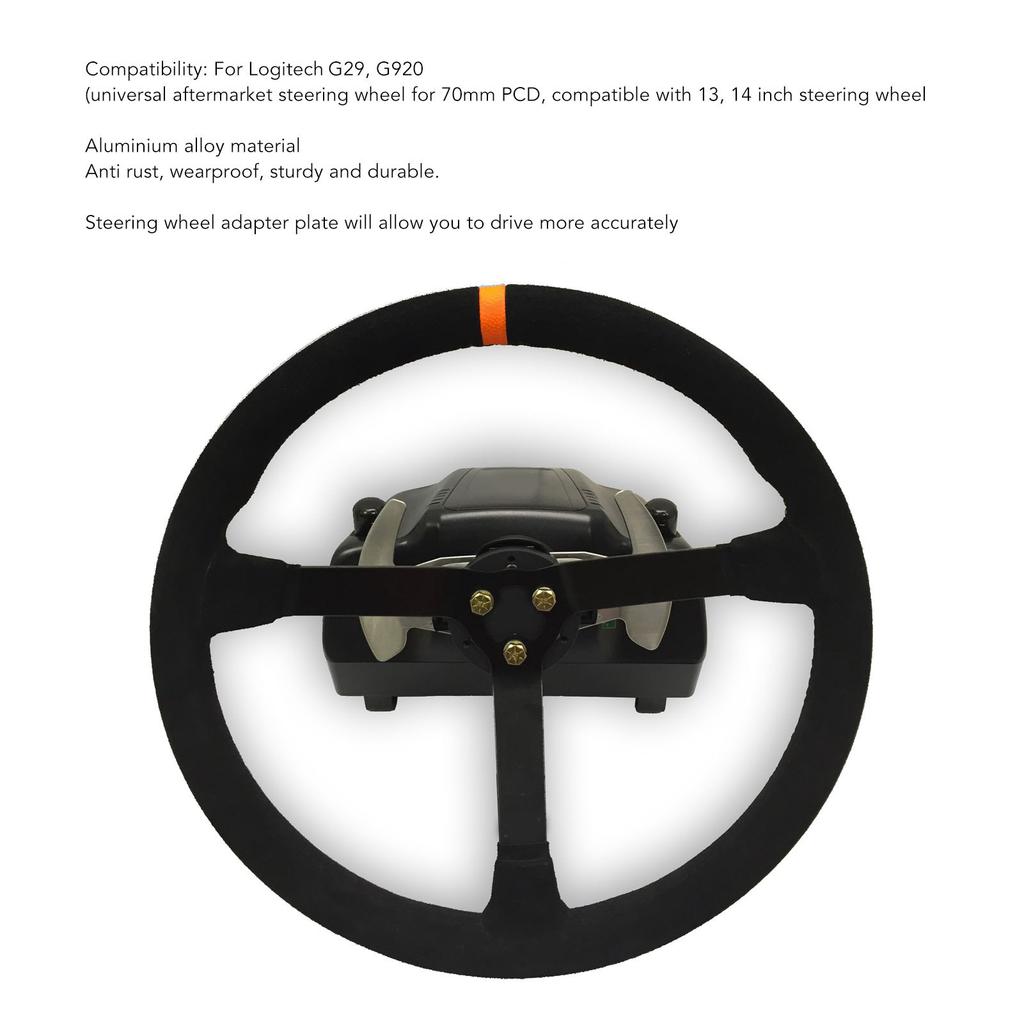70mm Steering Wheel Adapter Plate Aluminium Alloy for Logitech G29 G920 13 14in Steering Wheel