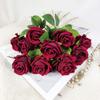 Flannelette Single Rose Gift Home Decoration Imitation Flower Fake RoseSilk Single Roses