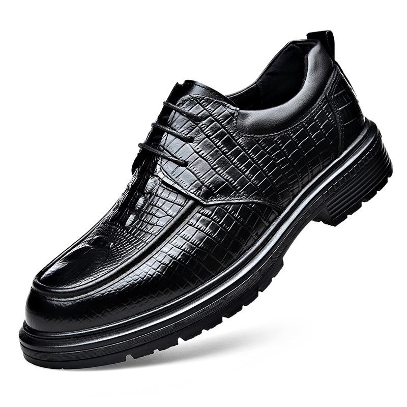 

Мужские кожаные туфли с низким верхом из коровьей кожи, британские, повседневные, на мягкой подошве, свадебные, для жениха, кожаные туфли 2025 38 чёрный