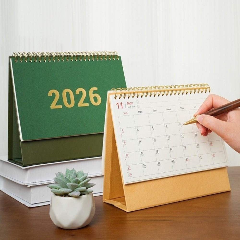 Writable Memo Coil Calendar Premium Paper Standing Flip Calendar Home Office Table Use