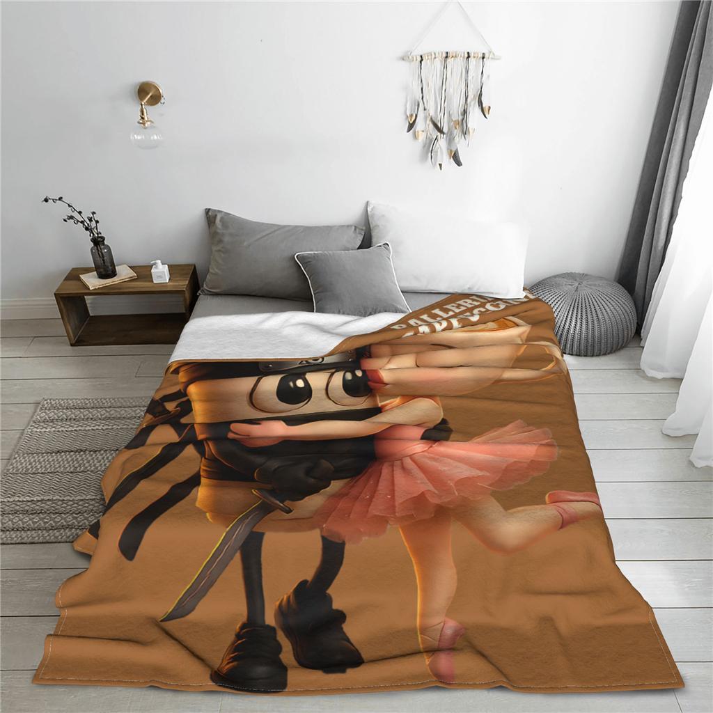 Ballerina Cappuccina Cappuccino Italian Brainrot Plush Blanket Students Flannel Throw Blanket For Couch Chair Soft Bedspread