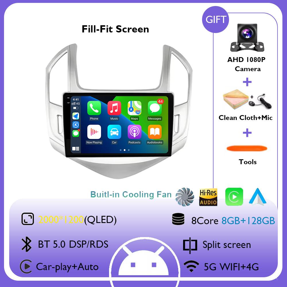 9" Android 14 Car Radio Video Player For Chevrolet Cruze J300 J308 2012 2013 2014 2015 GPS DSP Serero Auto Carplay 8G 256G