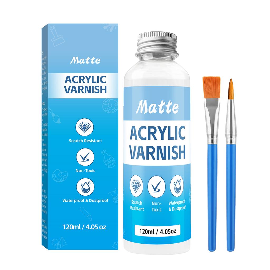 60/120ML Matný lak na akrylové barvy & sádrové figurky - Vodou ředitelný prachotěsný uzávěr, Ochranný nátěr pro DIY řemesla