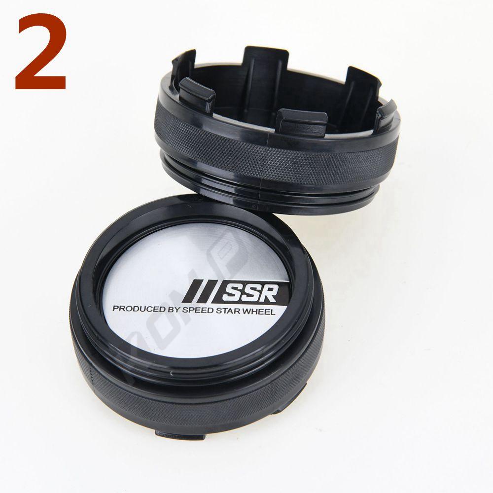 AAYP1 4PCS 61MM OD / 57.5MM ID Sport Rim Cap SSR Racing Sticker Centre Cap Rim Wheel Cover Cap Hubcaps