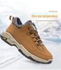 Men's Thick Velvet-Lined Winter Waterproof Leather Casual Shoes for Snow