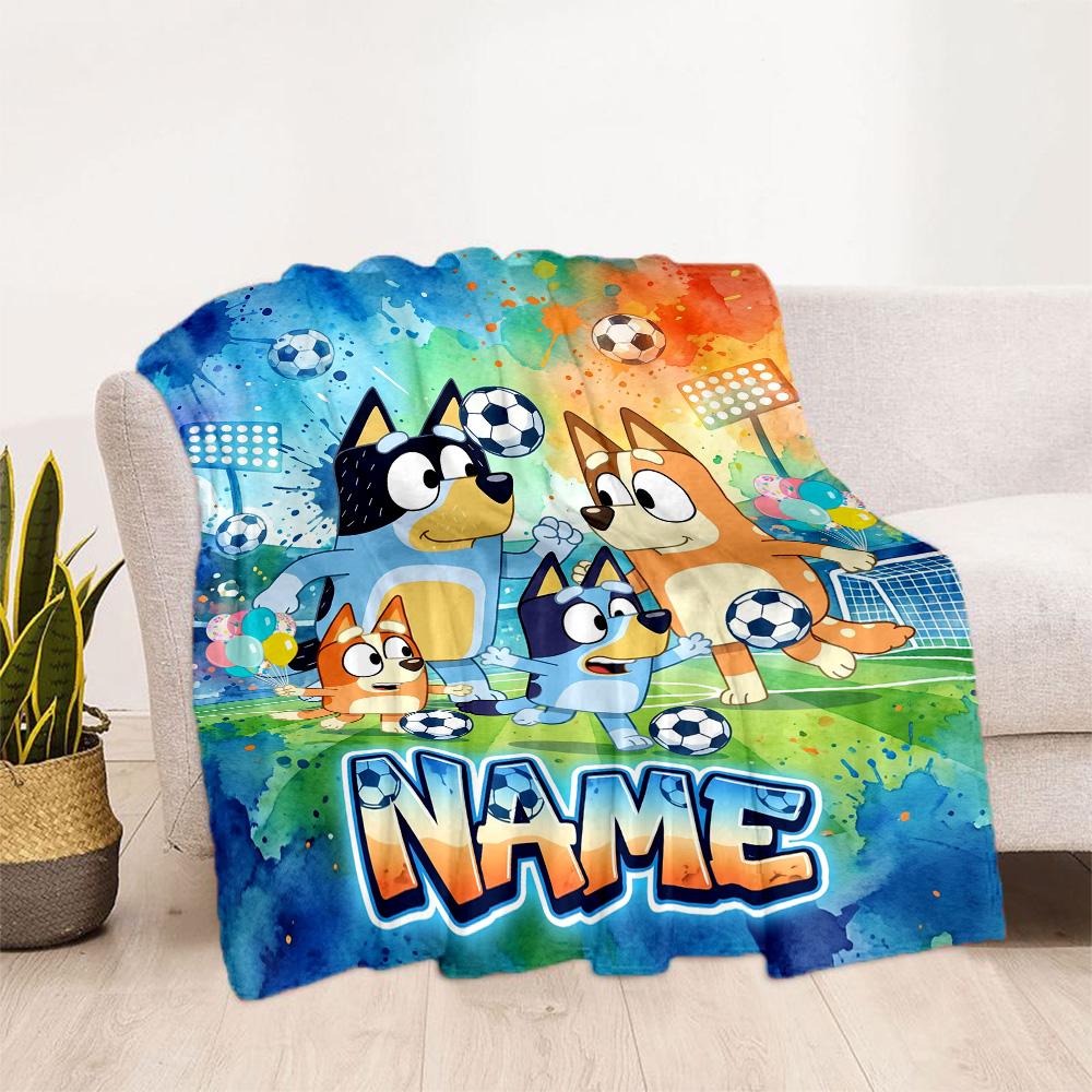 Soccer Fun Customize Text Blanket Multi-purpose Customizable Blanket Ultra-Soft Perfect for Chair Nap Home Decor Living Room Ideal for All Seasons