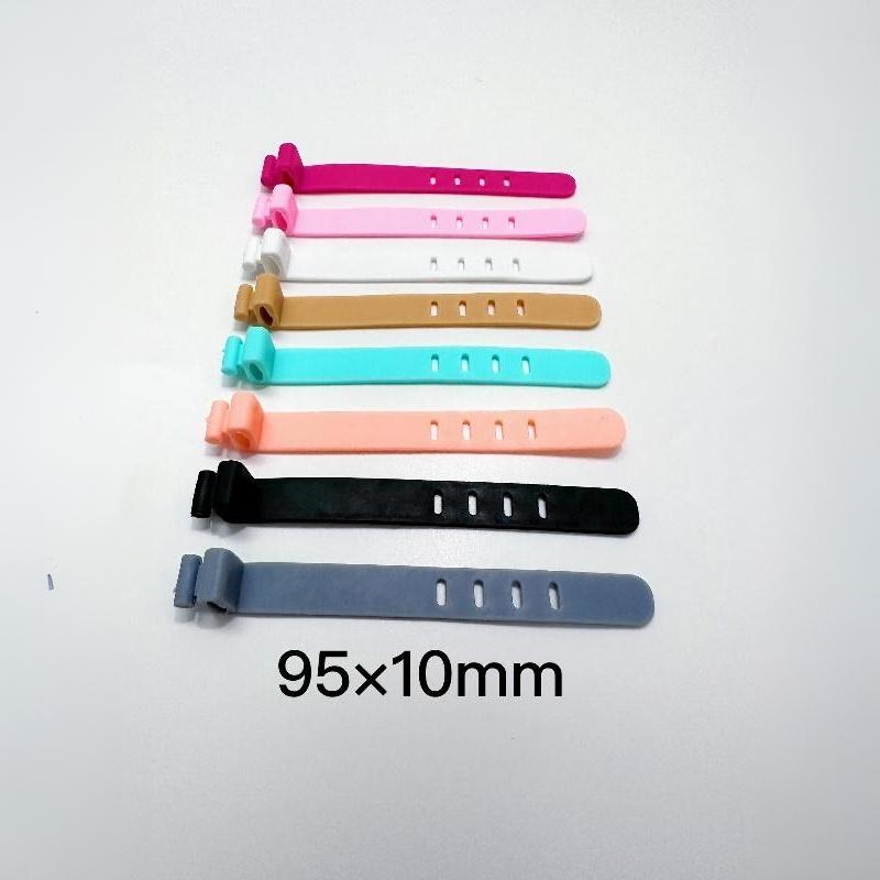 TPR Cable Organizer Straps 10 Pcs Reusable Adjustable Multi-Color Cord Ties for Headphones Chargers Small Electronics Home Use