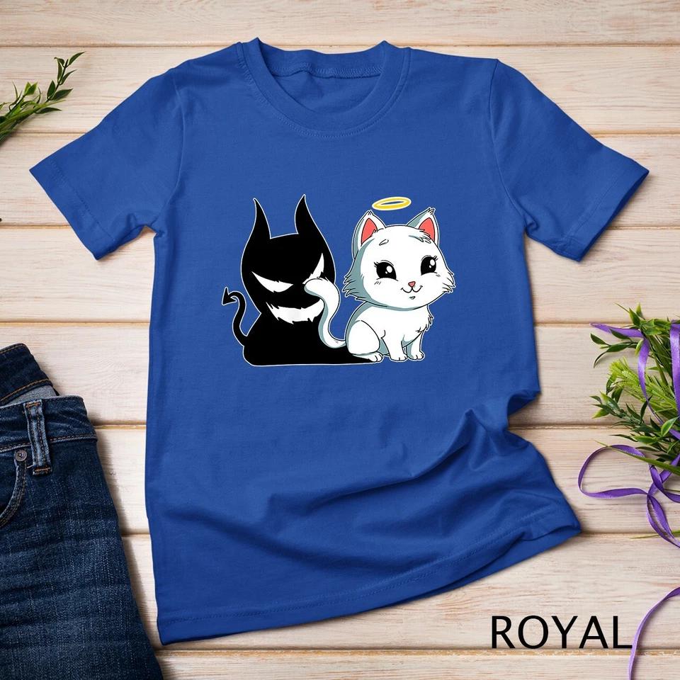 Funny Angel Devil Cat T-Shirt Sweet Dearly Kitty Demon Unisex T-shirt 12 M