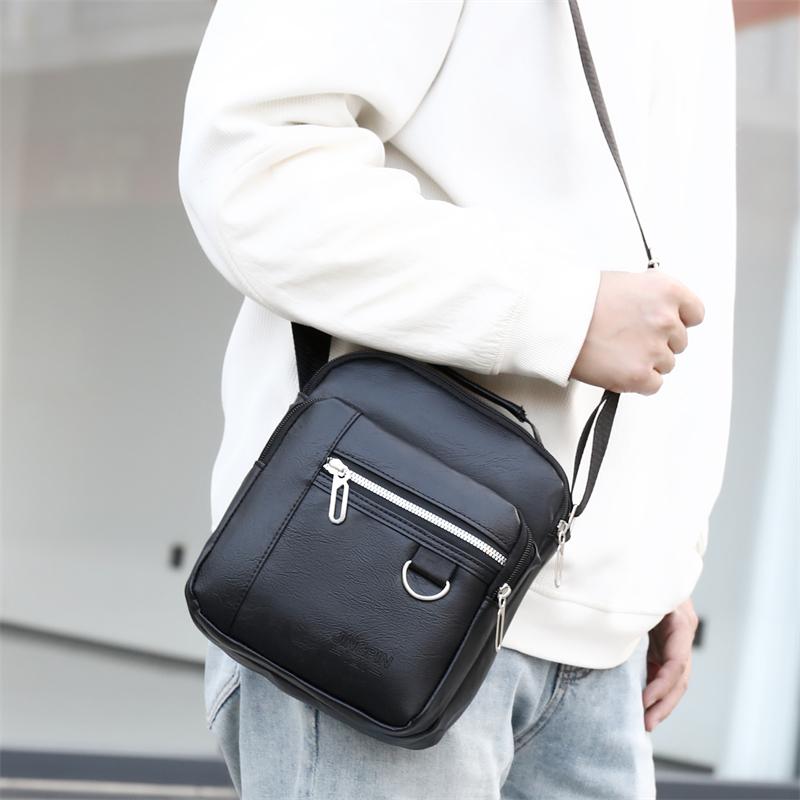 Men's PU Leather Crossbody Shoulder Bags High Quality Tote Fashion Business Man Messenger Bag Leather Bags Fanny Pack