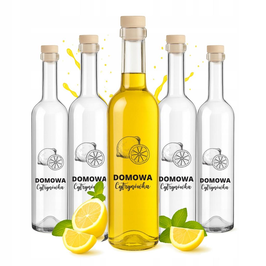 FUTURA 0.5L Bottle with HOMEMADE LEMON VEGETABLE for Alcohol, Syrup, Tincture