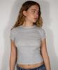 T-shirt Seobdyudeu con Ali di Paillettes (Grigio Perla Melange)
