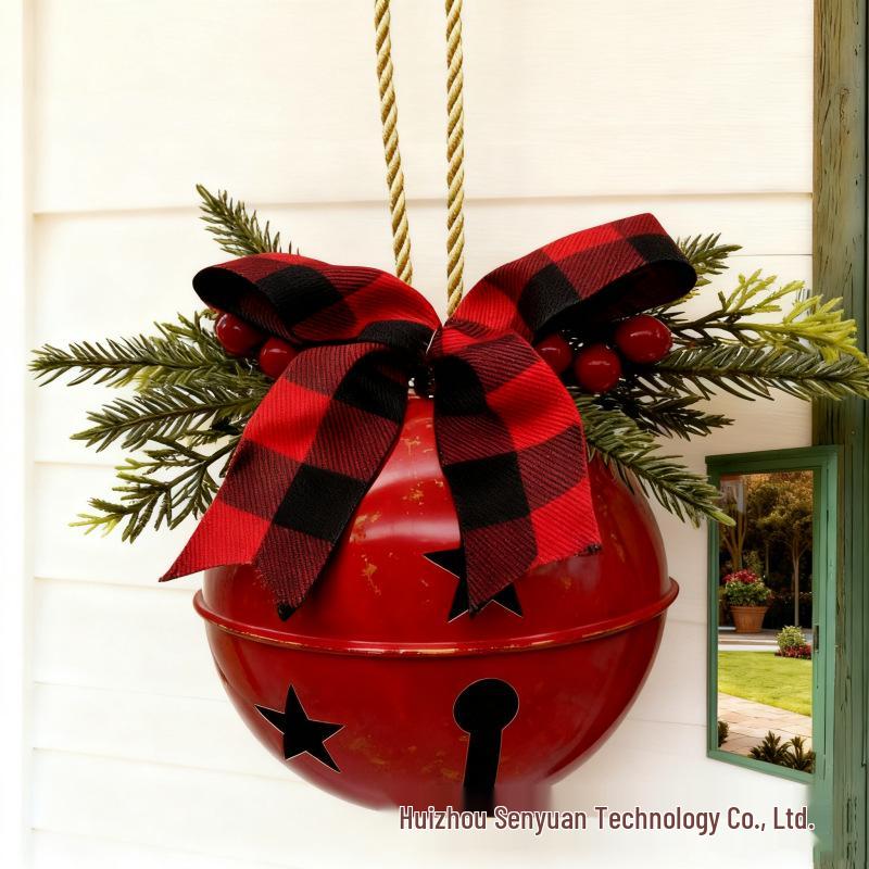 Sino de Natal de Metal para Porta - Decoração Festiva de Feriado