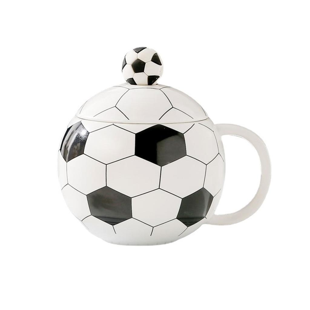 Football Inspires Ceramic Mug With Comfortable Handle Great For Hot Beverages 400ml Drinking Cup With Lid