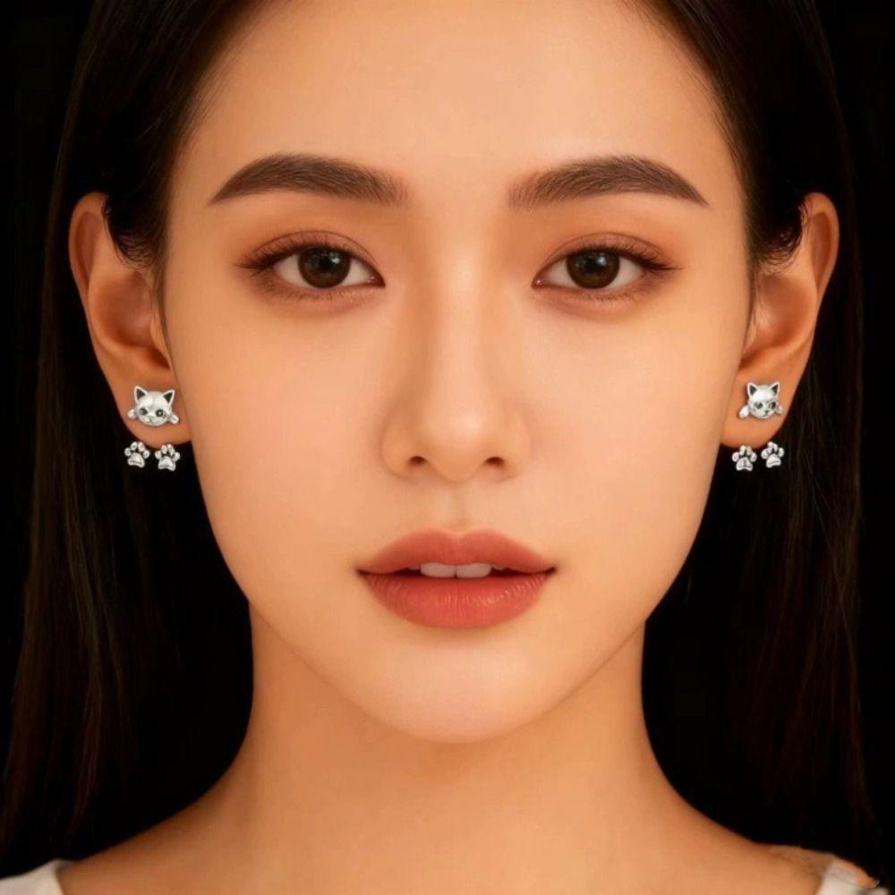 Animal Kitten Stud Earrings Korean Style Cat Paw Earrings Fashion Cat Earrings Hipster