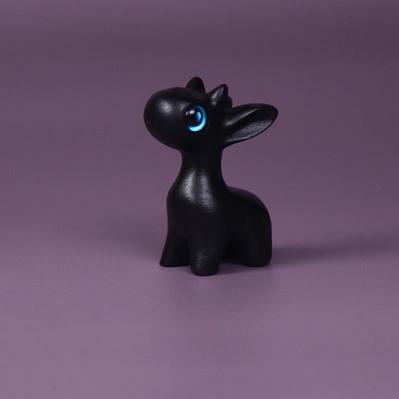 Miniature Cute Mouth Covering Cat Wooden Cat Decor Small Deer Desktop Ornament Creative DIY Pendant Accessories New Year Gift