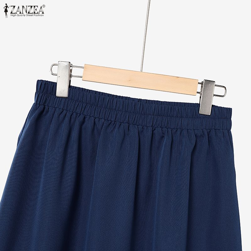 ZANZEA Damen Langarm Print Bluse und Lange Röcke Lässige Zweiteilige Anzugsets