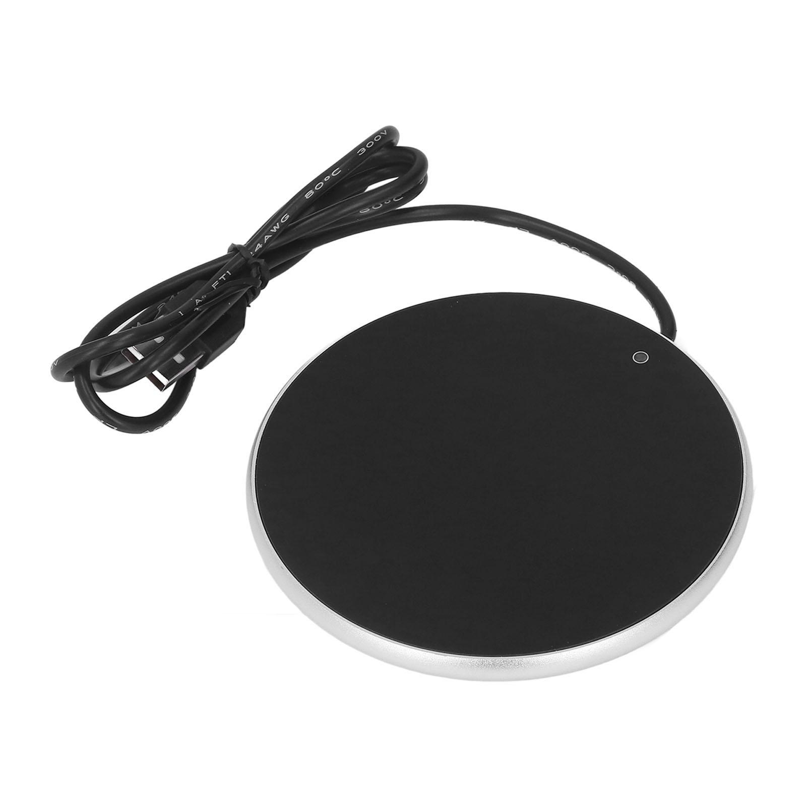 

Подогреватель кружек для кофе, постоянная температура 55 градусов по Цельсию, экономящий место, умный USB-подогреватель свечей для домашнего офиса серебряный