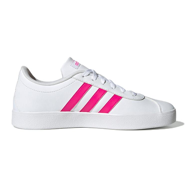 Adidas Neo VL Court 2.0 K Breathable Low top Kids' Skateboarding Shoes White Pink Kids' EG6155