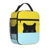 Süße Katze Aufdruck Isolierte Lunchtasche Wiederverwendbare Tragbare Brotdose Kühltasche Thermische Tragetasche für Mädchen Frauen Schule Arbeit Picknick Strand