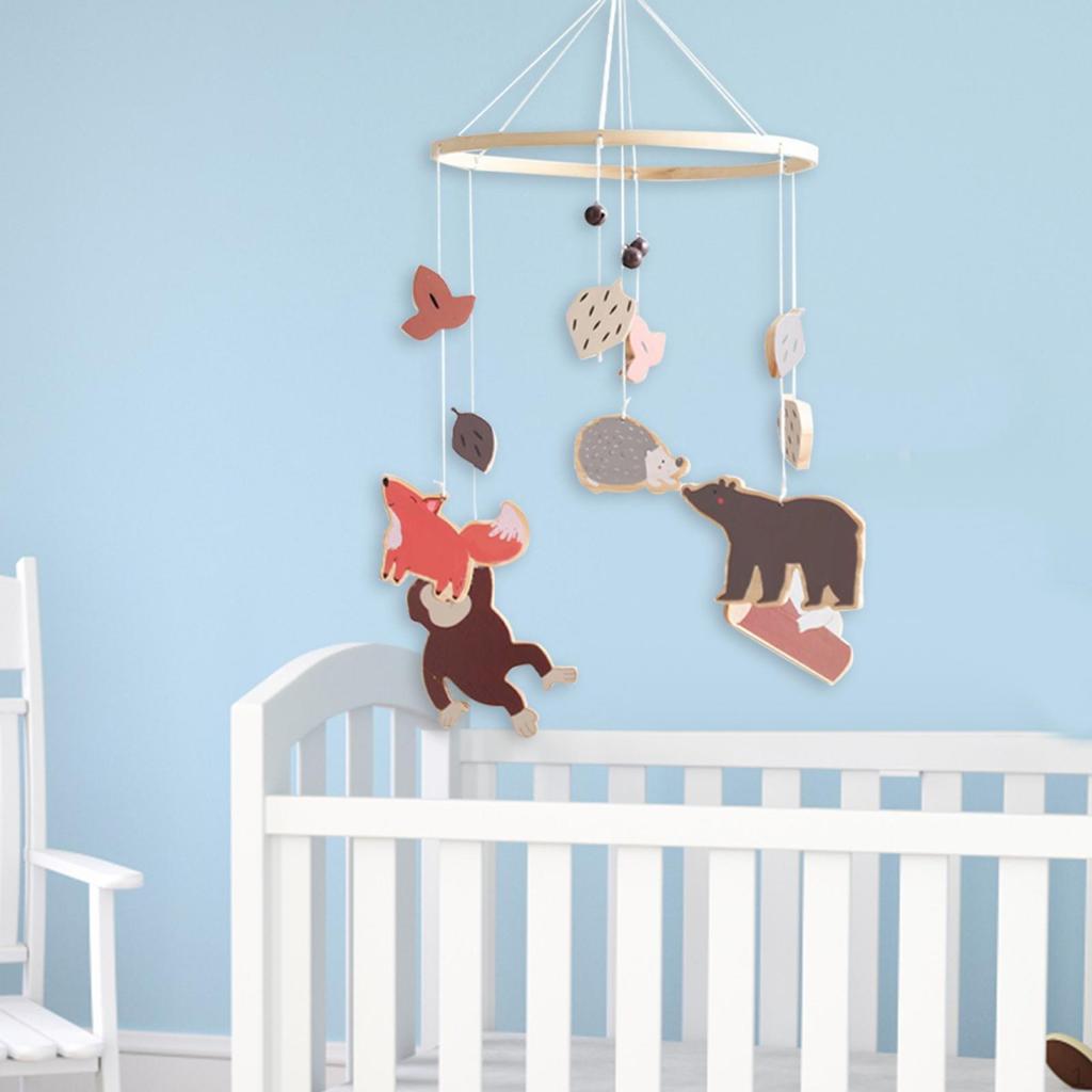 Baby Crib Mobile ,Wooden, Cute ,Bedroom Hanging Decoration ,Sensory Toy ,Hanging Bed Bell ,Baby