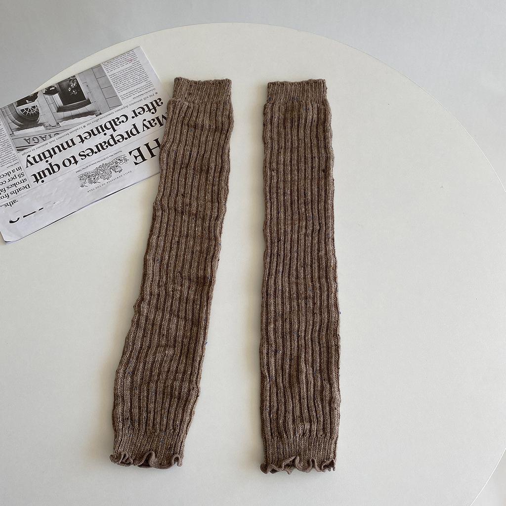 Wool Cashmere Women Leg Warmers Autumn Winter Warm Knitted Foot Cover Knee Socks Lolita Girls Solid Color Leg Warmer Stockings